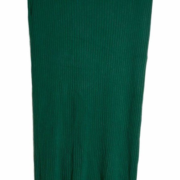 Leith Womens Green Pull On Ribbed Midi Elastic Wai - Picture 2 of 5